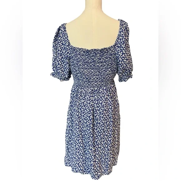 ๐ธ EUC LUSH Navy Floral Ruffle Sleeve Dress w/ Pockets | Womenโs XL - Picture 4 of 11